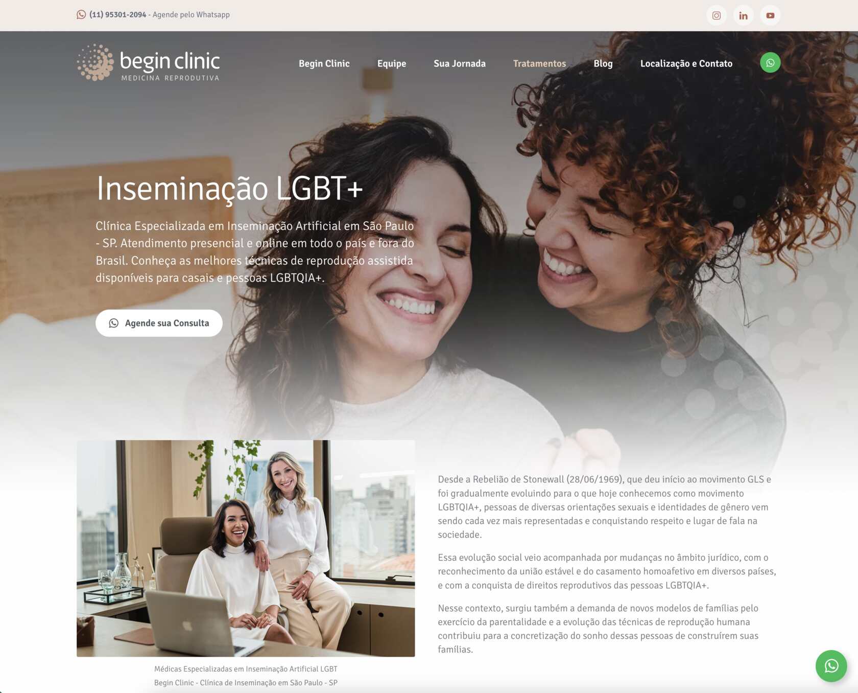 Site para Médicos Begin Clinic