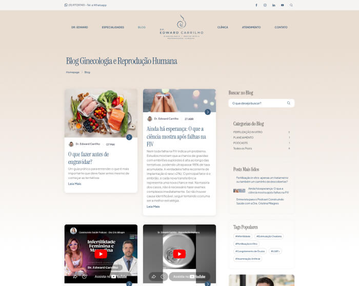 Site para Médicos Dr. Edward Carrilho