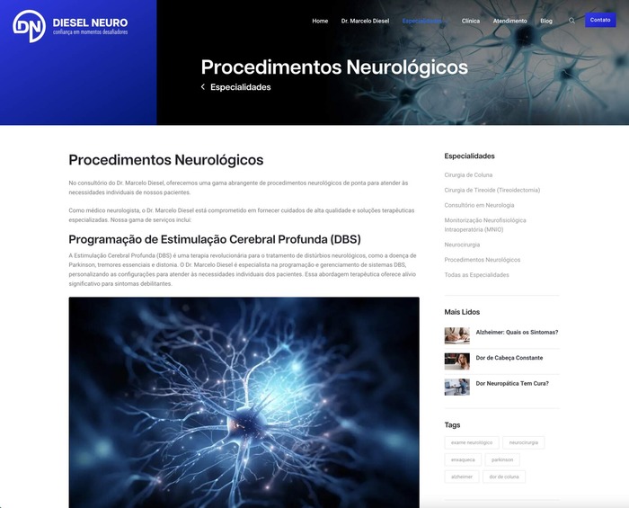 Site para Médicos Dr. Diesel
                      Neuro