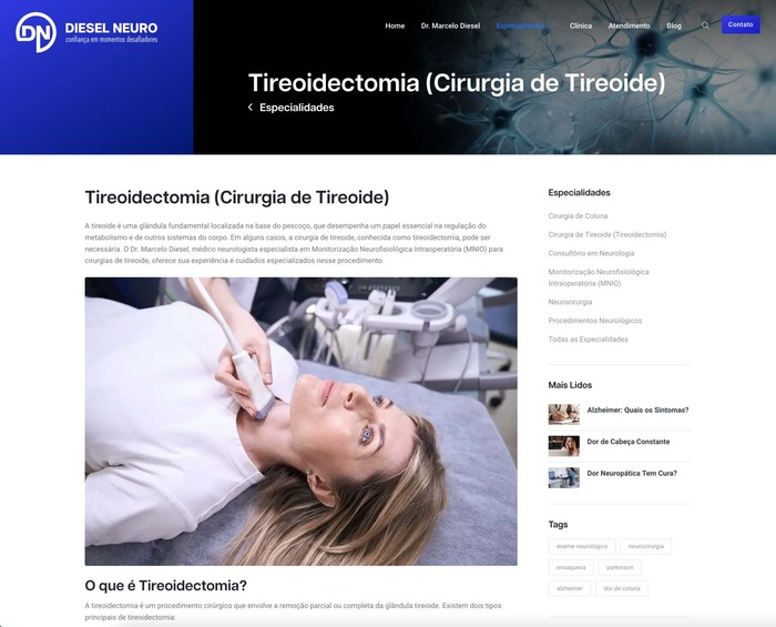 Site para Médicos Dr. Diesel
                      Neuro