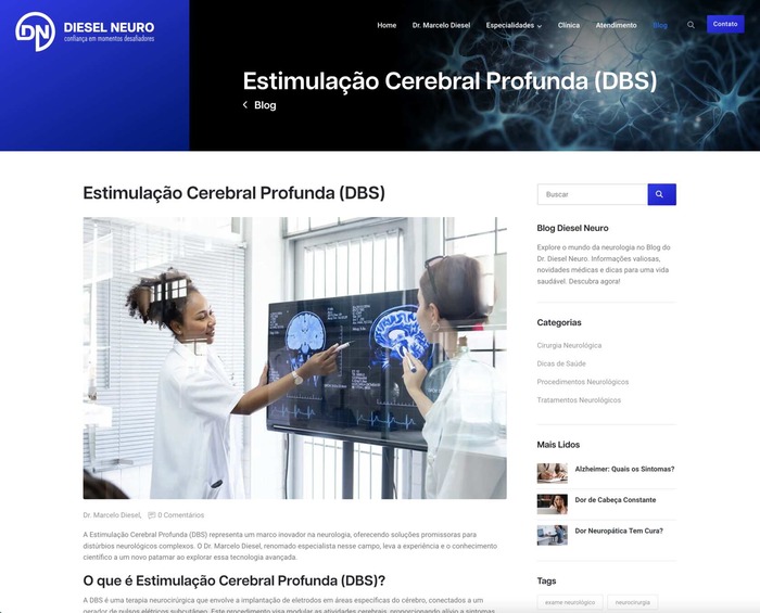 Site para Médicos Dr. Diesel
                      Neuro