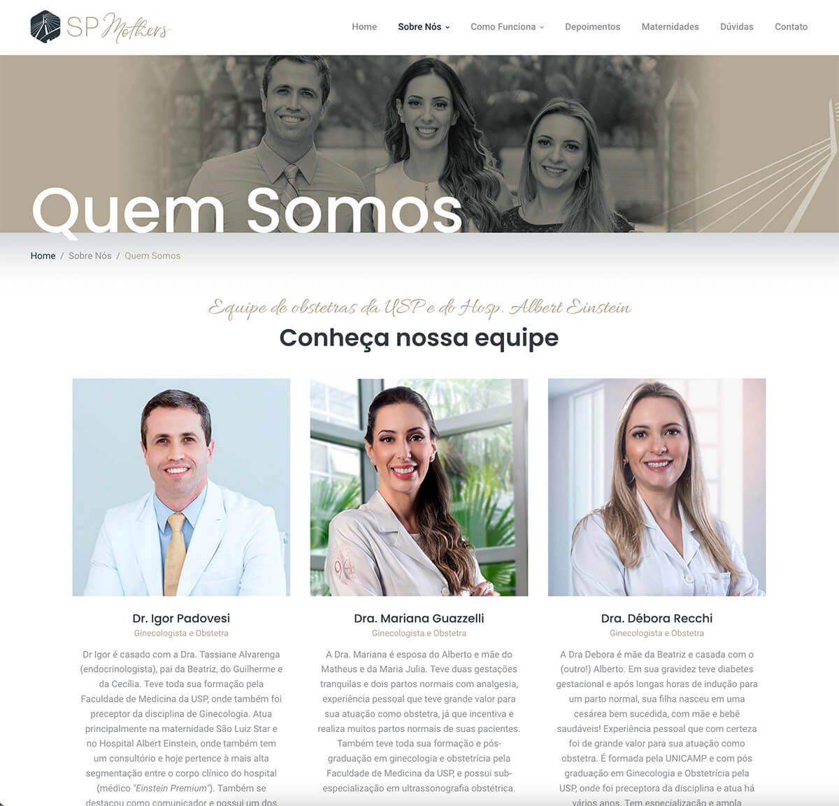 Site para Médicos SP Mothers